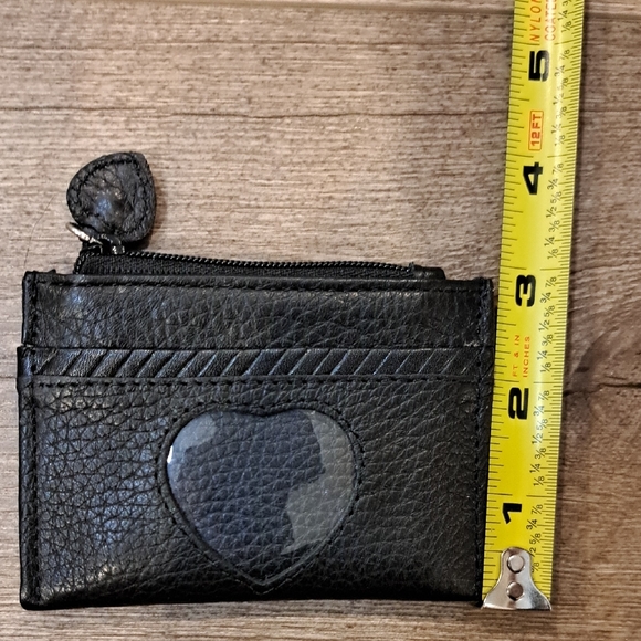 Brighton Black Leather Card Holder with Heart Accent - Picture 6 of 7